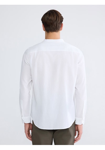 Lcwaıkıkı Classic Beyaz Regular Fit Hakim Yaka Erkek Basic Gömlek