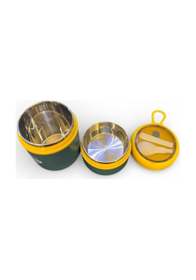 Tohana Kulplu Çelik Sefer Tası - Yemek Termosu Saklama Kabı 2 Katlı Mavi 710 Ml. 304 Çelik Pembe