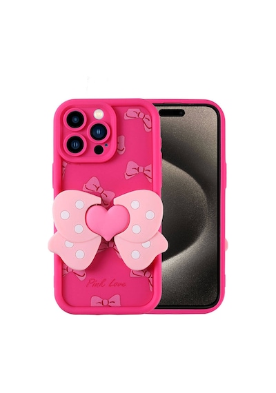 Apple Uyumlu iPhone 15 Pro Kılıf Kamera Korumalı Figür Tasarımlı Zore Kapya Kapak-pembe Koyu Pembe Koyu Pembe Koyu