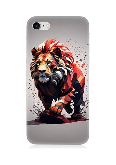 Apple Uyumlu iPhone 7 Silikon Kılıf Sarı Kırmızı Aslan