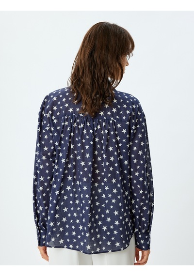Koton Oversize Gömlek Yıldız Baskılı Uzun Kollu Pamuklu Lacivert Desenli 5wak60052ew Lacivert Koton Oversize Gömlek Yıldız Baskılı Uzun Kollu Pamuklu Lacivert Desenli 5wak60052ew Lacivert