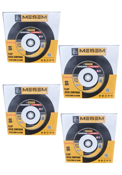 Meşem 4 Kutu 4x10 40 Adet Flap Disk Zımpara 115 X 22 Mm 40 Kum