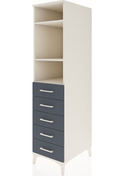 Kronos Dolap 3 Raflı 5 Çekmeceli 44x59x182 Aytaşı-antrasit Aytaşı