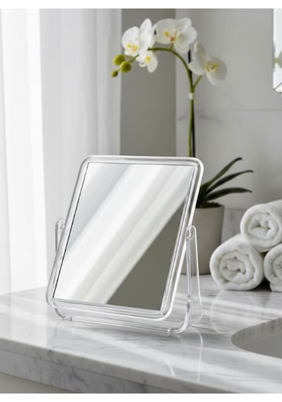 Gaman Yeni Model Şeffaf Renkli 360 Açısı Ayarlanabilir Masaüstü Ayna - Banyo Aynası - Makyaj Aynası