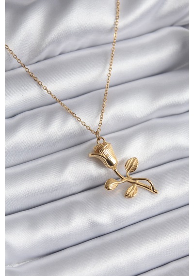 Ezoconcept 316l Çelik Gold Renk Gül Model Kadın Kolye