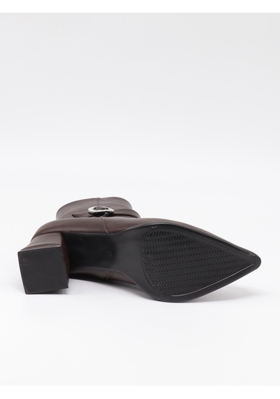 Nesilshoes Nesil Shoes Delux 815 Kahve Topuklu Kadın Kışlık Bot