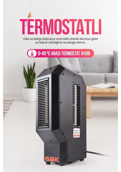 Gbk Mühendislik Ve Makine Fanlı Isıtı 3400w Ev, Atölye, Ofis, Prefabrik Yapı İçin Uygun