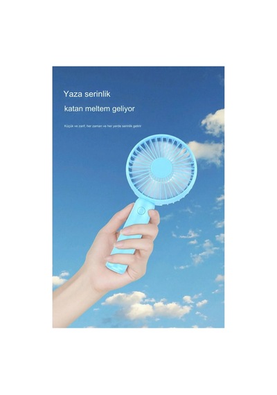 3 Kademeli Cep Boyu Sessiz Taşınabilir Mini Fan Usb Şarjlı Pervaneli Soğutucu Küçük El Vantilatörü Mavi - 703264565