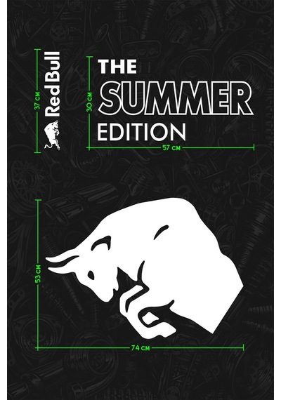 Red Bull Summer Edıtıon Sticker - Yan Gövde Kaplama Seti Beyaz - 864812515