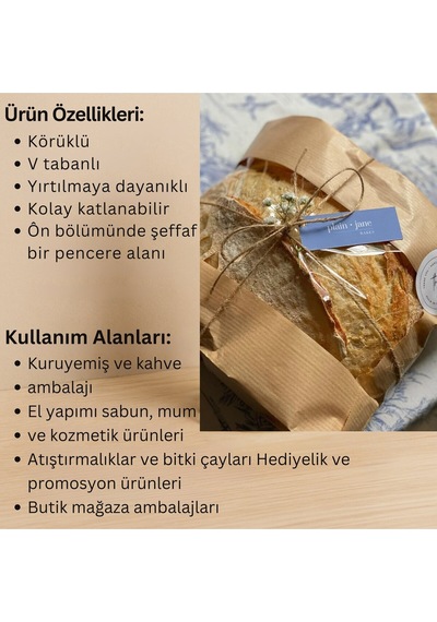 Kraft Şamua Pencereli Kese Kağıdı, Körüklü Ambalaj Poşeti, Butik Hediye Paketi, 100 Adet, 12x25 Cm K Kraft Şamua Pencereli Kese Kağıdı, Körüklü Ambalaj Poşeti, Butik Hediye Paketi, 100 Adet, 12x25 Cm K