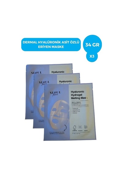 Dermal Seoulface Hyalüronik Asit Özlü Eriyen Yüz Maskesi 3 x 34 G