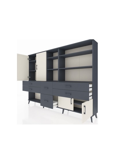 Arges Dolap 10 Raflı 6 Çekmeceli 4 Kapaklı 220x30x163 Antrasit-aytaşı/antrasit Aytası/antrasıt - Antrasıt Arges Dolap 10 Raflı 6 Çekmeceli 4 Kapaklı 220x30x163 Antrasit-aytaşı/antrasit Aytası/antrasıt - Antrasıt