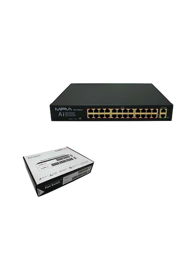 Mpıa Mp-poe24 360w 10/100 /1000 Mbps 24 Port Metal Kasa Poe Switch