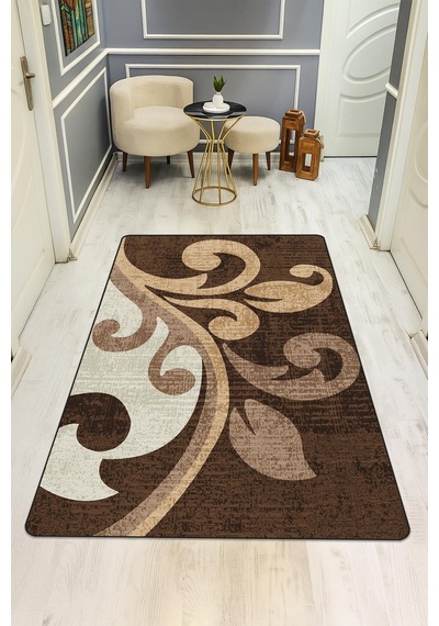 Modern Dijital Baskı Kaymaz Taban Halı H1006 Renkli