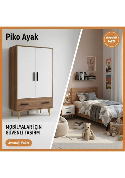 Piko 14 Cm Altın Koltuk Baza Dolap Tv Ünitesi Yatak Odası Konsol Çocuk Ve Genç Odası Ayağı Altın