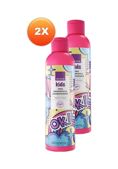 Avon Kids Ok 2'si 1 Arada Meyve Kokulu Şampuan Ve Saç Kremi 2 x 200 ML