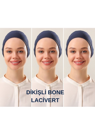 Melodi Scarf Kadın Tesettür Dikişli Set Bone Lacivert 3 Adet Bağlamalı Penye Bone Lacivert Melodi Scarf Kadın Tesettür Dikişli Set Bone Lacivert 3 Adet Bağlamalı Penye Bone Lacivert