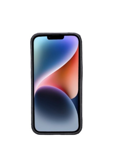 İphone 15 / 15 Plus / 15 Pro / 15 Pro Max Uyumlu Deri Telefon Kılıfı, Kişiye Özel İsim Baskılı, Magsafe Uyumlu, İnce Tasarım Kılıf Siyah