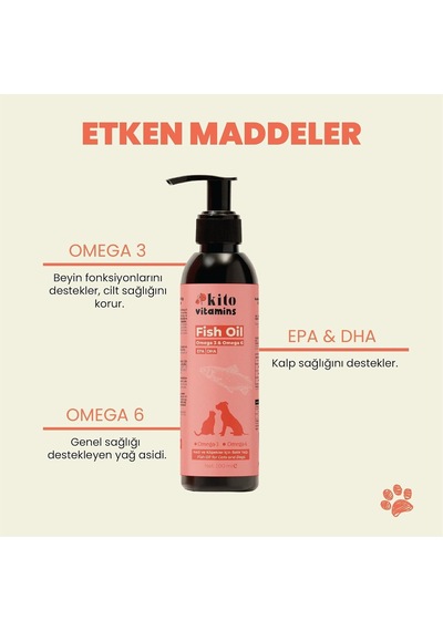 Balık Yağı 200 Ml Kedi Ve Köpekler İçin Omega 3 & 6 İçerikli Deri, Tüy, Eklem Ve Kalp Sağlığı Tamamlayıcı