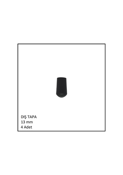 Plastik Dış Tapa, Profil Tapası, Yuvarlak, Siyah, 13 Mm 4 Adet Siyah