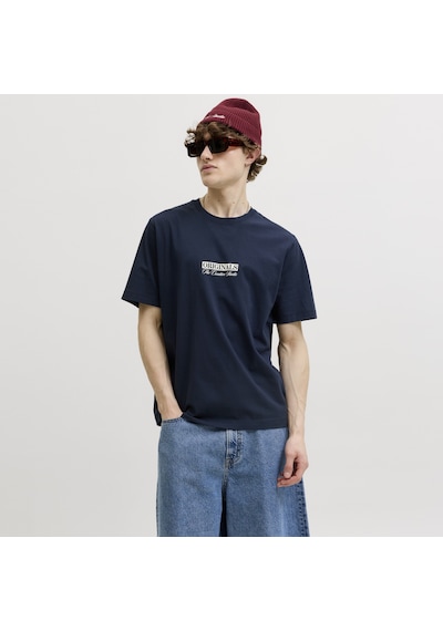Jack & Jones Erkek Gögüs Baskili Bisiklet Yakatisört - Savona - 12310070 Çok Renkli