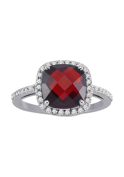 Sirius Pırlanta Ve Yastık Kesim Garnet Taşlı Yüzük 0804R0318