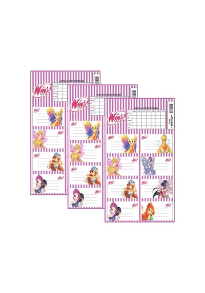 Okul Etiketi Kız Winks Club 8 li 3 Yaprak Ders Programlı 1 Paket