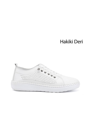 Gönderi(R) Gönderi R Kadın Beyaz Bağcıklı Hakiki Deri Comfort Ayakkabı Dyza82942819