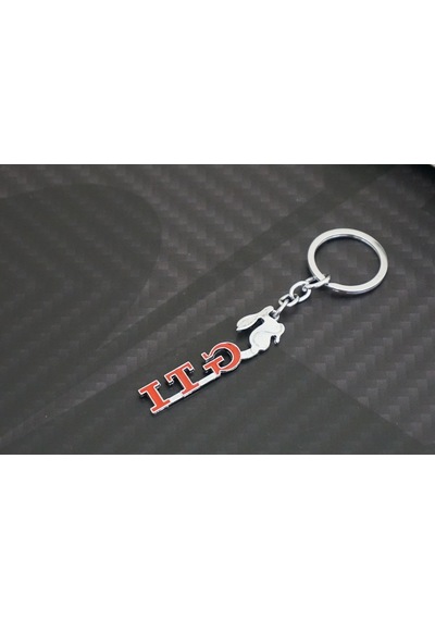 Volkswagen Uyumlu Gti Koşan Tavşan Logo Krom Metal Çift Yön Anahtarlık