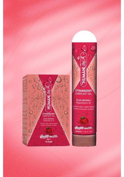Humanlife Çilek Aromalı Kayganlaştırıcı Jel 125ml + 5gr X 10 Adet