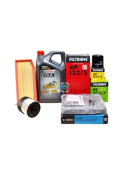 Symbol 1.5 Dci Filtre Bakım Seti + Castrol 5w30