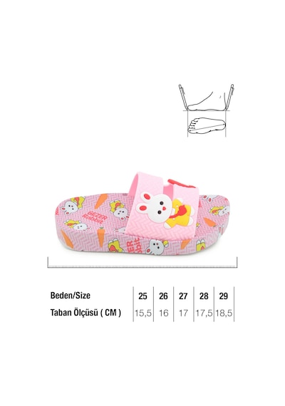Gezer Rabbit Kız Çocuk Yazlık Airblow Islak Zemine Uygun Rahat Taban Ev Banyo Havuz Plaj Günlük Terl PEMBE