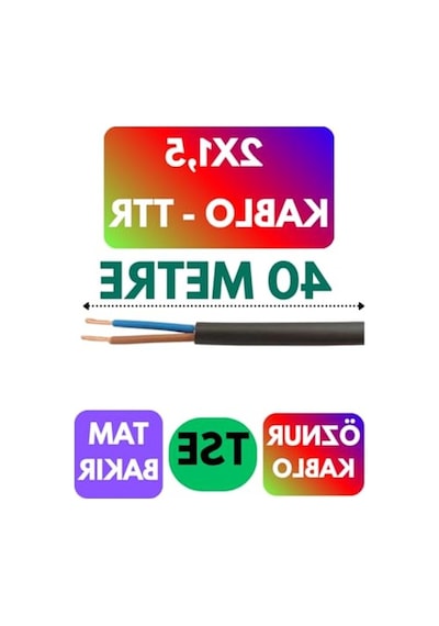 1,5 Ttr Kablo, 40 Metre Uzunluk, Siyah Renk Seçeneği