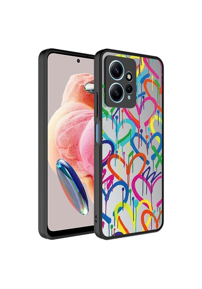 Xiaomi Uyumlu Redmi Note 12 4g Kılıf Aynalı Desenli Kamera Korumalı Parlak Zore Mirror Kapak