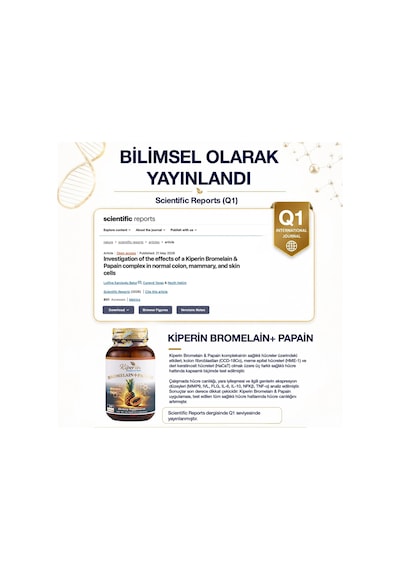 Kiperin Bromelain 2500 Gdu & Papain - Doğal Proteolitik Enzim 30 Kapsül & 700mg Akıllı Gıda Takviyesi