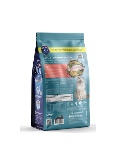 Kısırlaştırılmış Somonlu Postbiyotik Kedi Maması - 1,5 Kg