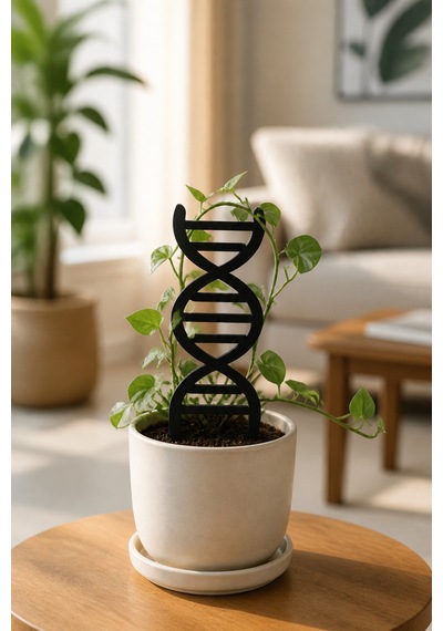 Arliadesign Dna Şeklinde Bitki Destek Çubuğu 5 Li Set 8x15 Cm Siyah 3 Mm Mdf Saksı Desteği