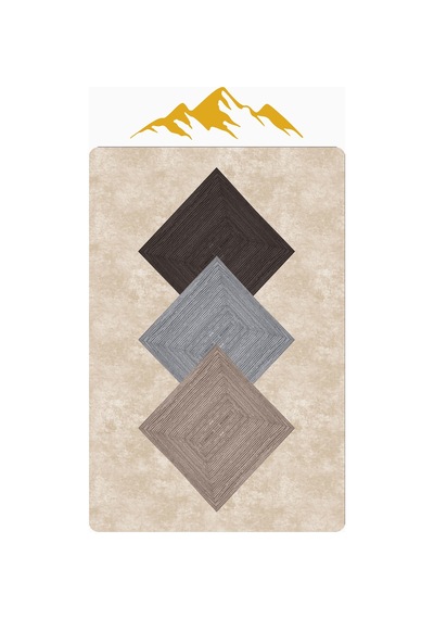 Modern Desenli Dijital Baskı Kaymaz Taban Halı H0952 Renkli