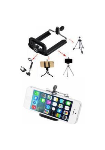 Ayarlı Tripod Bağlantılı Kamera Telefon Tutucu Ayarlı Aparat Tutucu Beyaz - 94770899