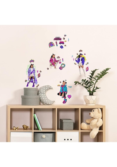 Ayrex Roommates Rmk5186scs That Girl Lay Peel And Stick Duvar Çıkartmaları, Turuncu, Sarı, Yeşil, Mavi, Mor, Pembe, Diğer