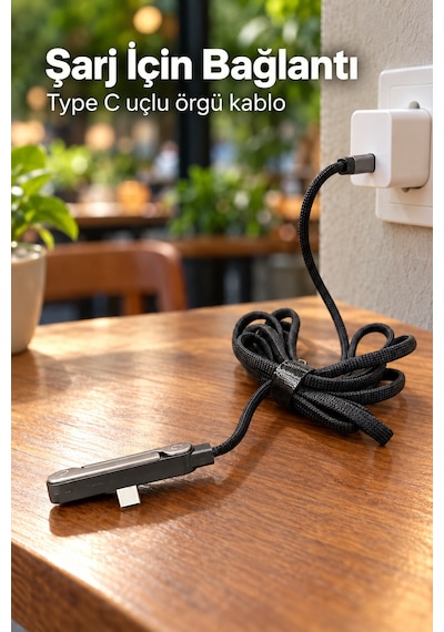 Standlı Şarj Kablosu Çift Type C Bağlantılı Diğer
