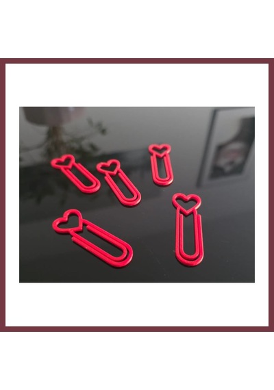 Storeşahin 3d Baskı Kalp Figürlü Ataç - 10lu Set - Kırmızı Shn0720