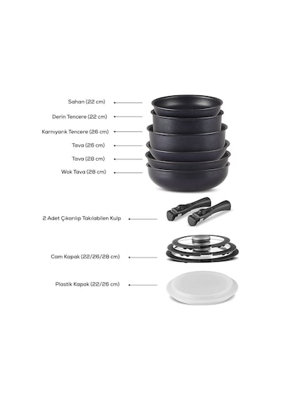 Karaca  Biodiamond Easy Clip 13 Parça Tencere Seti
