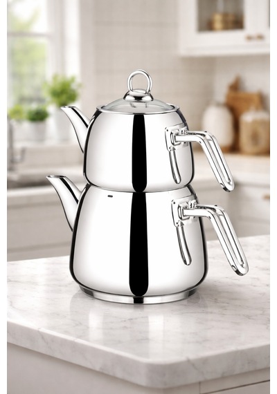 Cocinero Enzo 8083 Steel Xl Çaydanlık Takımı Gümüş