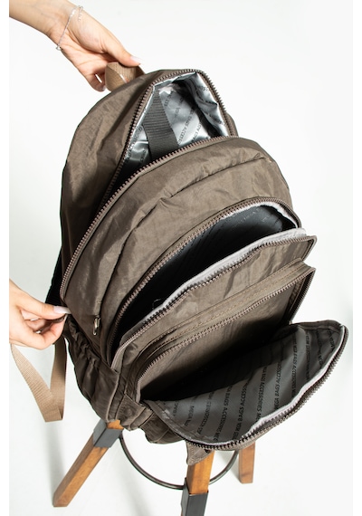 Nemo Bags Vizon Unisex Okul Çantası, Crinkle Su Geçirmez Kumaş, Laptop Seyahat Sırt Çantası, 24 Lt, 40x30cm Kahverengi