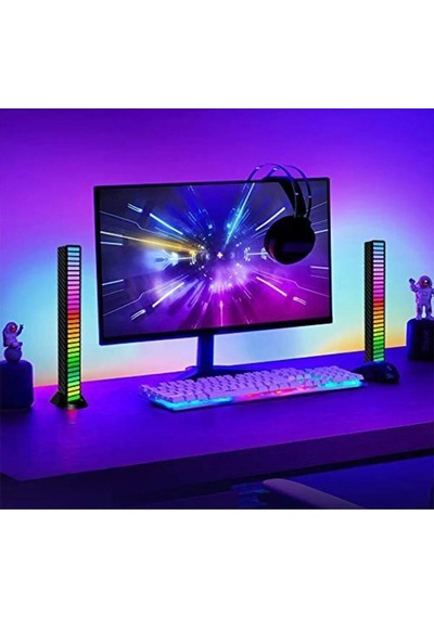 Sese Duyarli Rgb Tasinabilir Ritim Isigı Ambiyans Aydinlatma Ekolayzer Led Us Girisli Led Bar