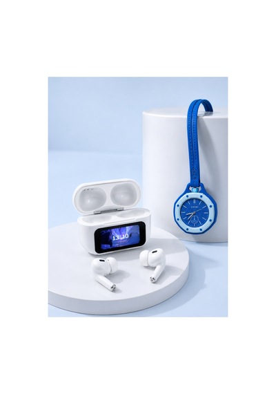 Ersdokunmatik Kablosuz Kulaklık + Mavi Askılı Analog Charm Saat İkili Set Belirtilmemiş