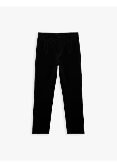 Koton Pileli Oversize Cep Detaylı Kumaş Pantolon Siyah 6wam40056hw Siyah