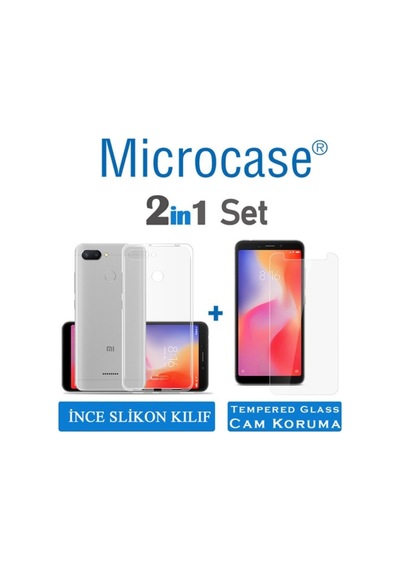 Microcase Xiaomi Redmi 6 Ince 0.2 Mm Soft Silikon Kilif +Tempered 277551786 - Seçenek / Cam Koruma-Cam Istiyorum