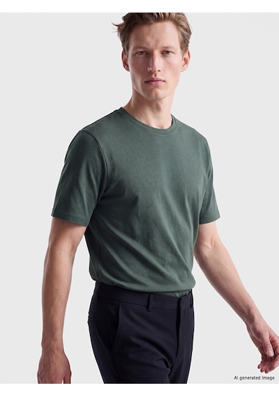 Lcwaıkıkı Classic Yeşil Regular Fit Basic Erkek Dry Touch Tişört